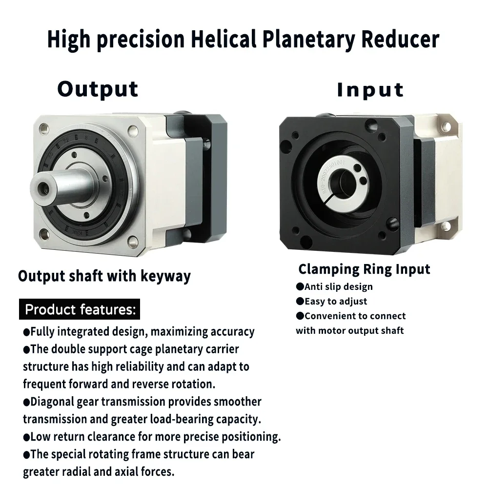 Planetary Gearbox Reducer Nema 23 34 - เกียร์เฮลิคอล Nema23/Nema 34 กล่องเกียร์แบบแพลนเนทารี ฟลานจ์เซอร์โวมอเตอร์ ตัวลดความเร็วความแม่นยำสูง