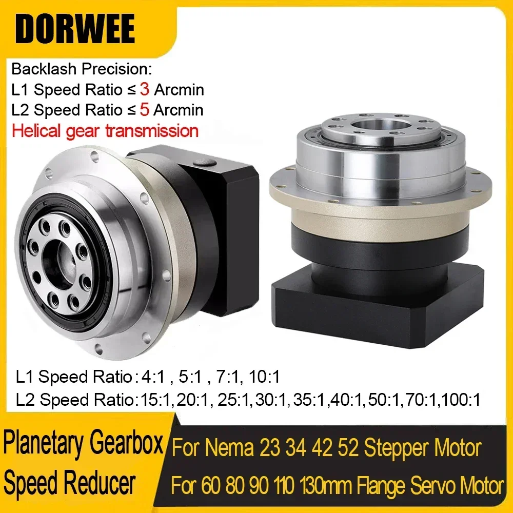 Planetary Gearbox Reducer Nema 23 34 - ดาวเคราะห์เกียร์ความแม่นยําสูง Helical Gear หน้าแปลนเอาต์พุตลดสําหรับ NEMA 23