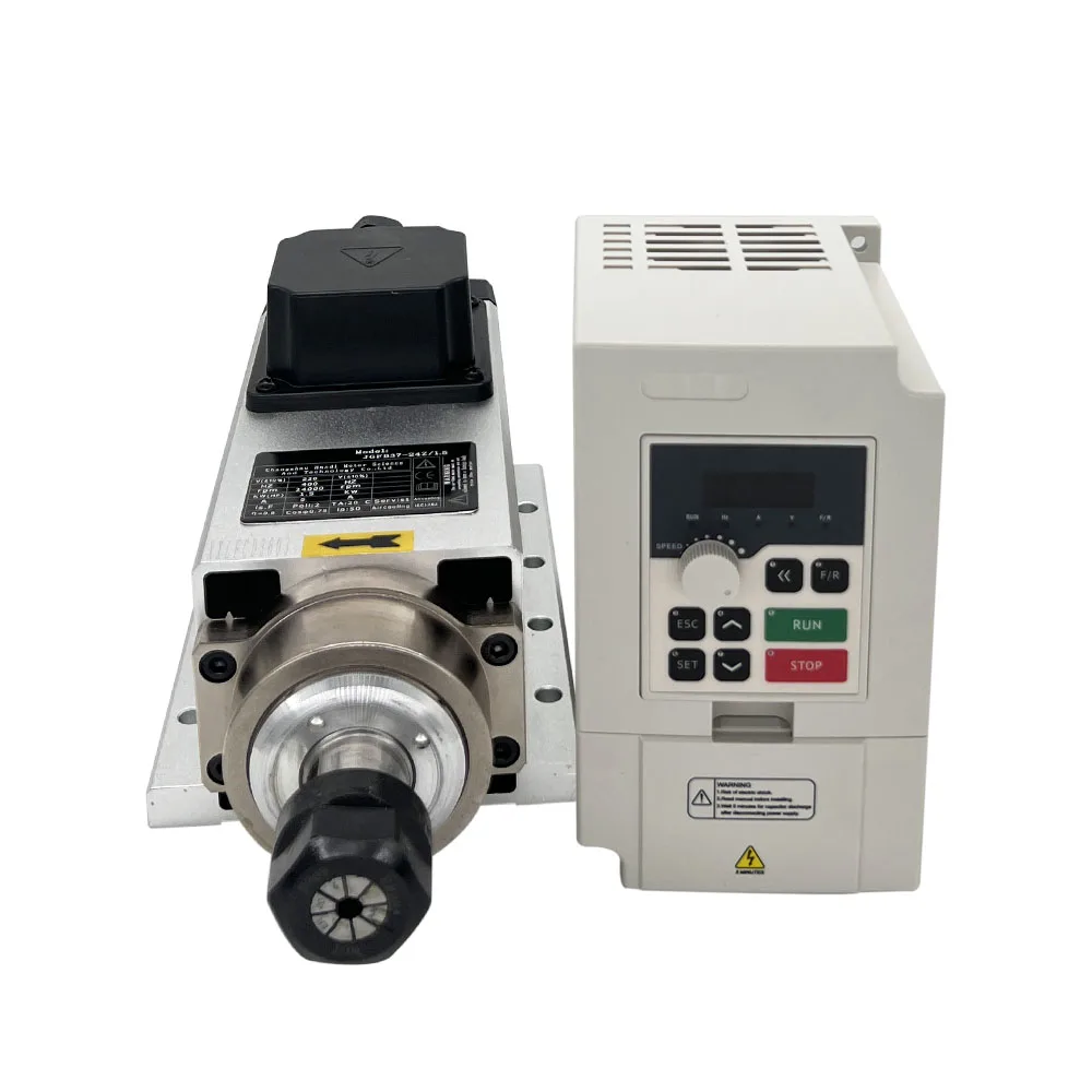 ชุดมอเตอร์แกนหมุน CNC 1.5KW ER - Air Cooled 1.5Kw Spindle Motor Inverter 110V บทวิจารณ์และราคา
